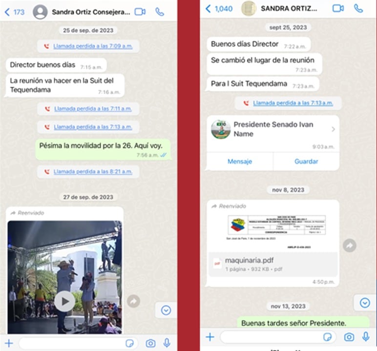 Este chat de Olmedo López había sido publicado hace dos años por SEMANA, la extracción confirmaría el testimonio y las pruebas del exdirector de la UNGRD.