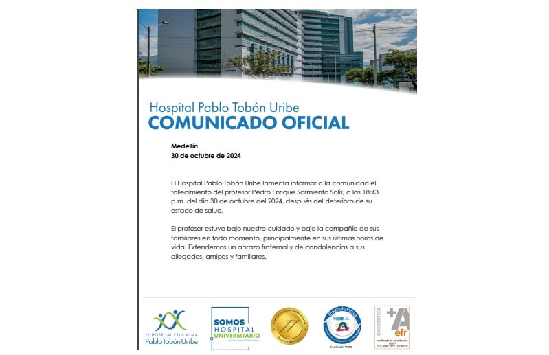 El profesor se encontraba en un delicado estado de salud.