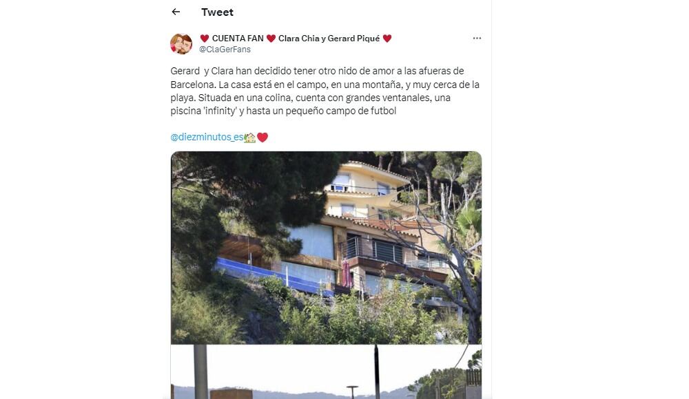 Casa en la que viviría Piqué con Clara Chía