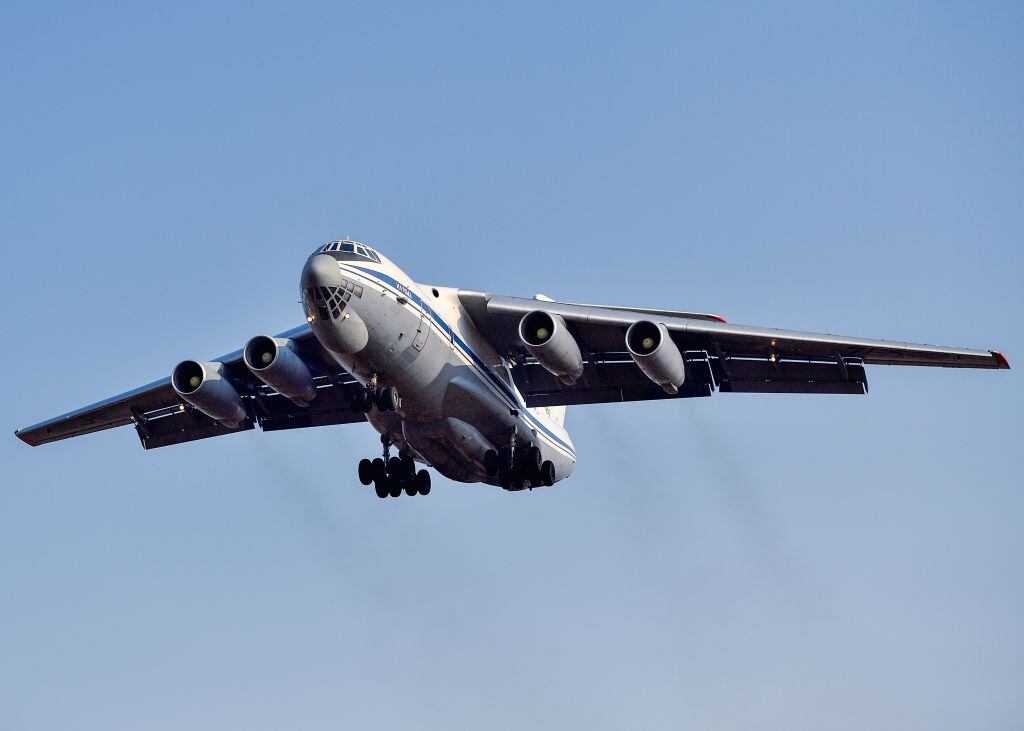TAIYUAN, CHINA - NOVEMBER 07: Sukhoi Su-35S multirole fighter jet of Russian Knights aerobatic team arrives at Taiyuan Wusu International Airport, which will depart for Zhuhai to participate in the 15th China International Aviation and Aerospace Exhibition after a brief stay, on November 7, 2024 in Taiyuan, Shanxi Province of China. (Photo by Hu Yuanjia/VCG via Getty Images)