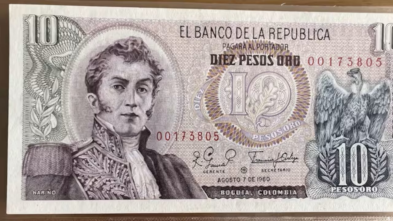 Billete de 10 pesos coleccionable.