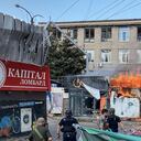 Así quedó el mercado tras el bombardeo ruso