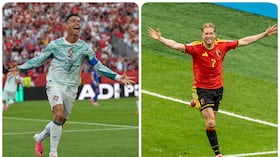 Cristiano Ronaldo, delantero de Portugal, y Kevin De Bruyne, volante de Bélgica, jugarán este lunes.