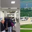 Imagen de pasajeros represados en el aeropuerto Ernesto Cortissoz de Barranquilla