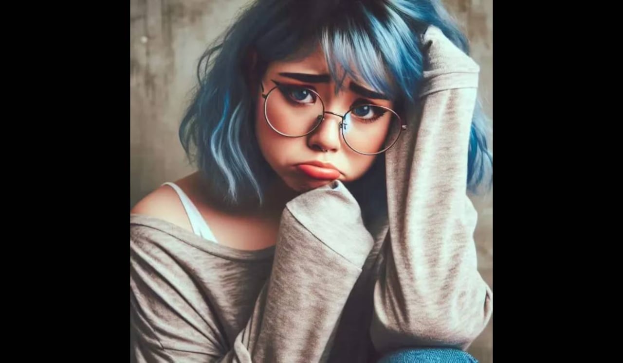 Inteligencia artificial imagina cómo se vería ‘tristeza’ si fuera una persona real.