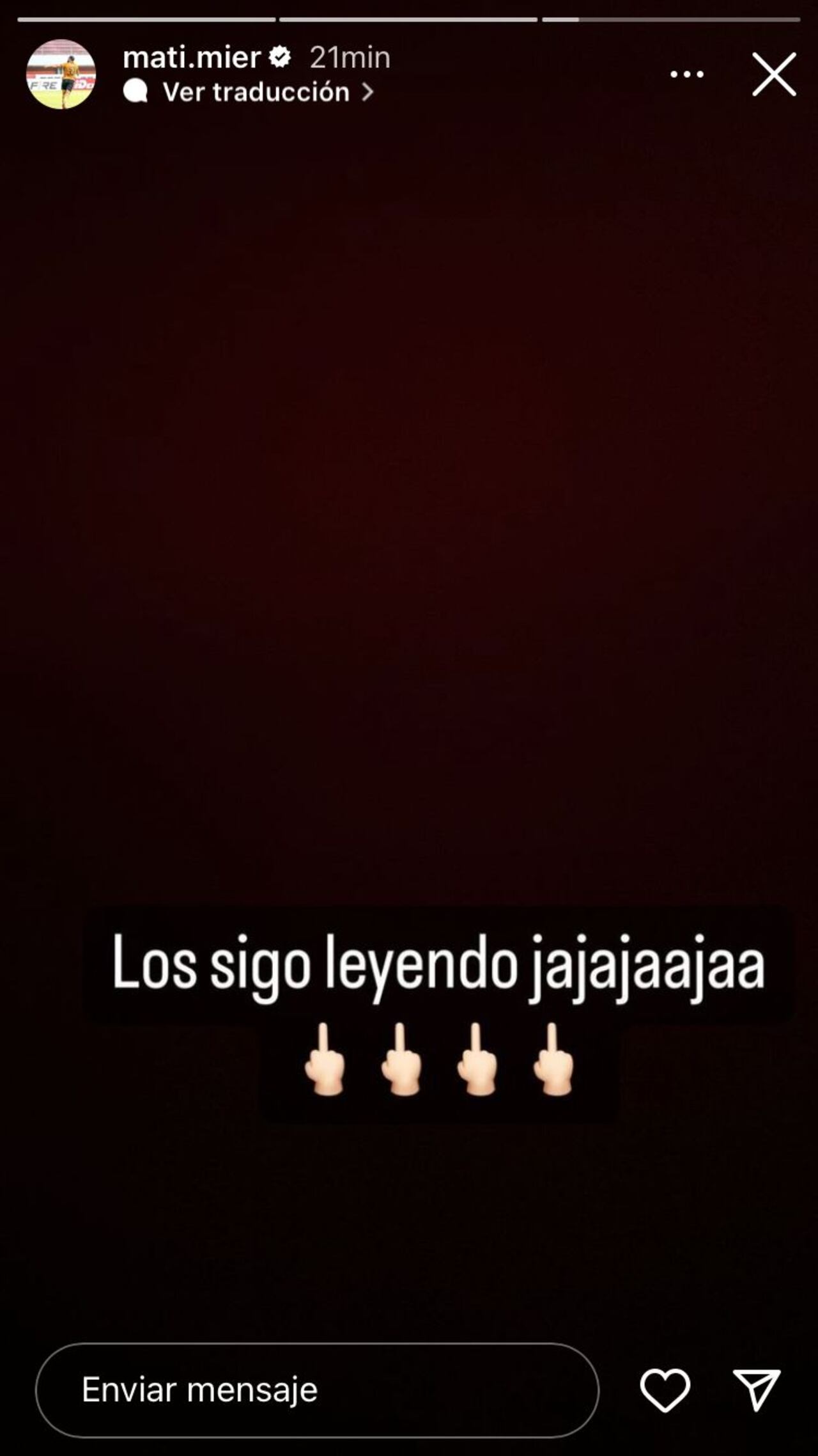 El uruguayo responde a las críticas.