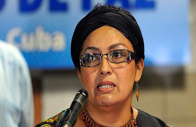 Victoria Sandino, miembro del equipo negociador de las Fuerzas Armadas Revolucionarias de Colombia (FARC) en los diálogos de paz.