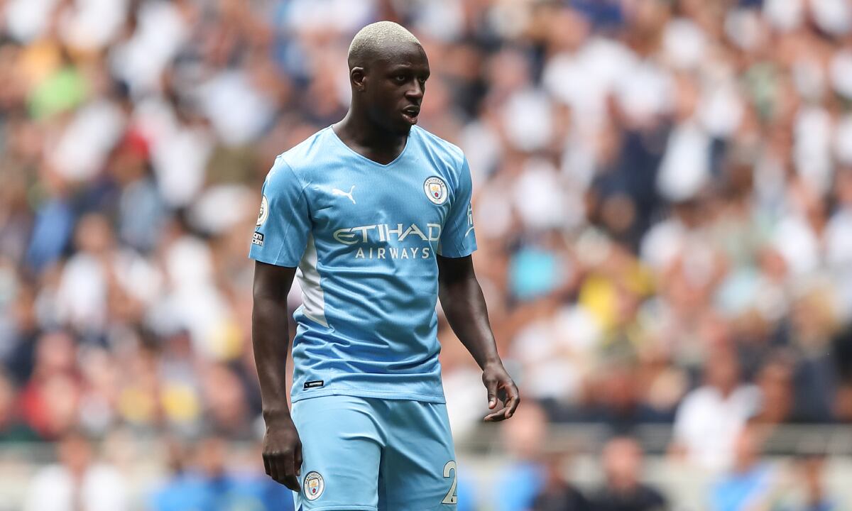 LONDON, ENGLAND - AUGUST 15: Benjamin Mendy of Manchester City during the Premier League match between Tottenham Hotspur and Manchester City at Tottenham Hotspur Stadium on August 15, 2021 in London, England. (Photo by Getty Images/James Williamson - AMA/)