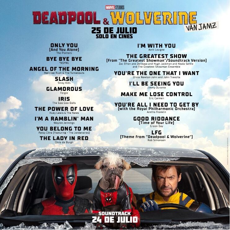 Casi toda la banda sonora de 'Deadpool & Wolverine'.