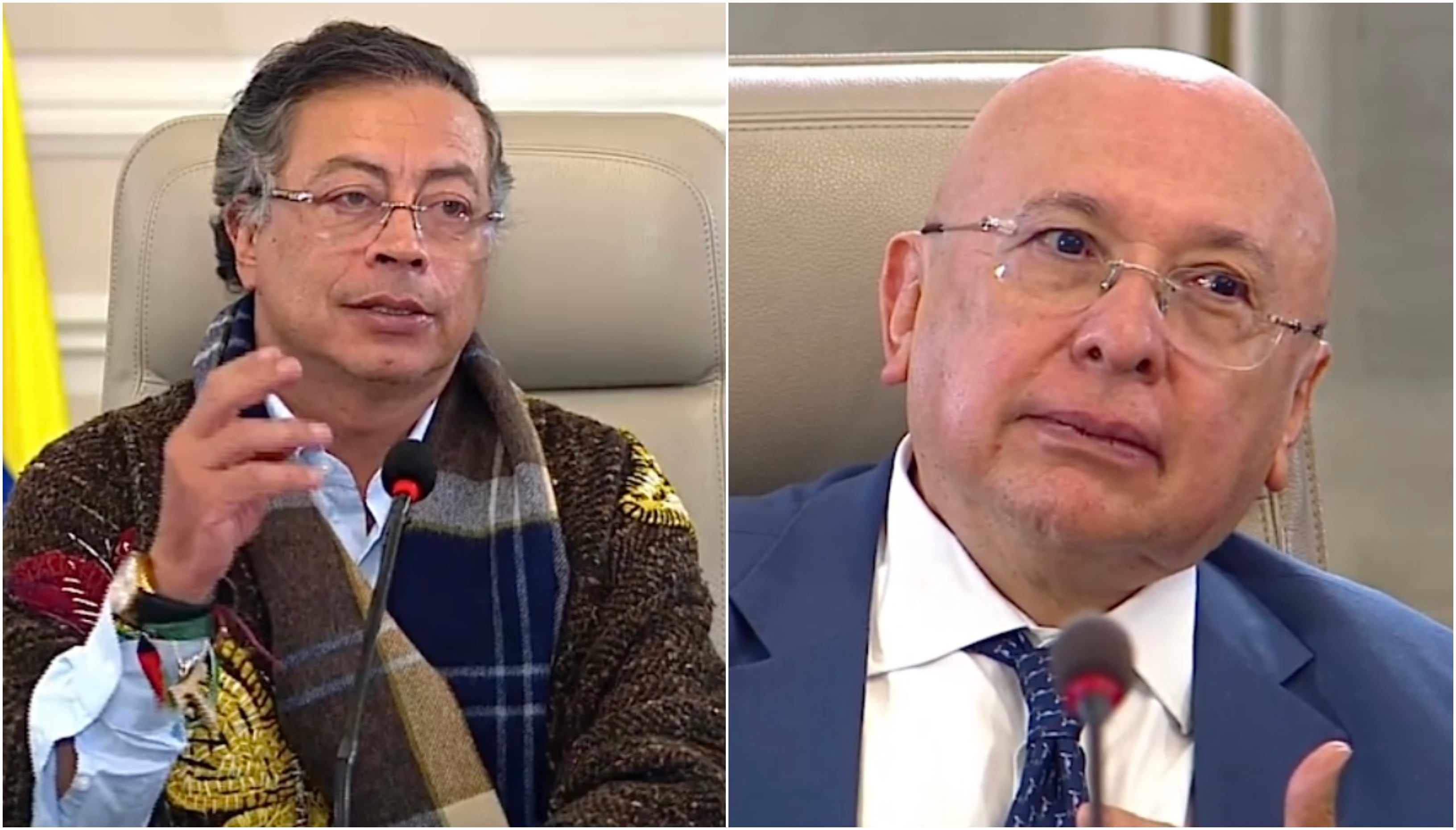 Presidente Gustavo Petro y el ministro de Justicia Eduardo Montealegre