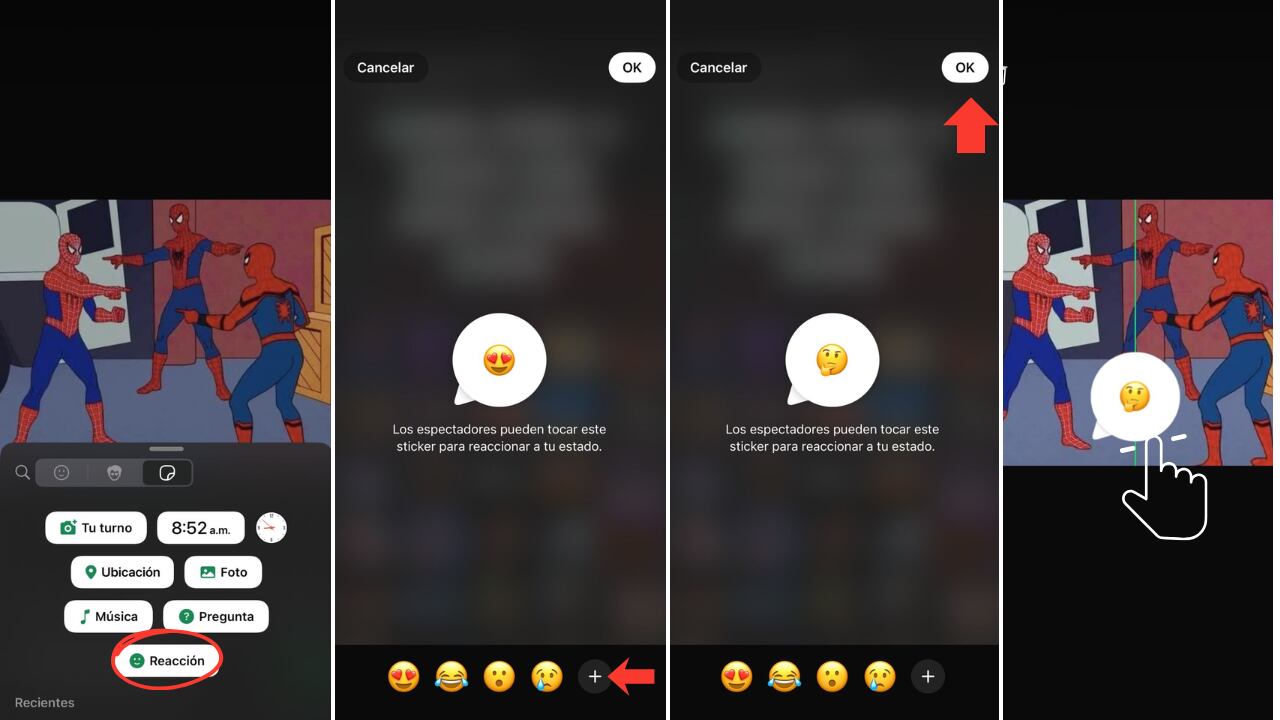WhatsApp incorporó un ajuste que se activa durante la edición del estado y permite personalizar las reacciones.