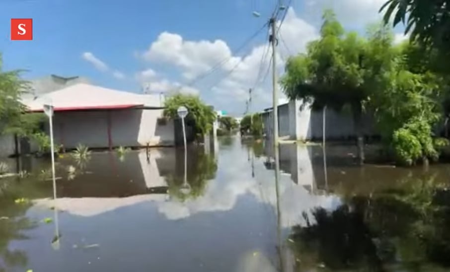 Inundación en el barrio Vallejo, en Montería.