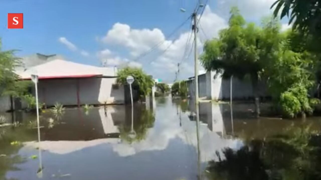Inundación en el barrio Vallejo, en Montería.