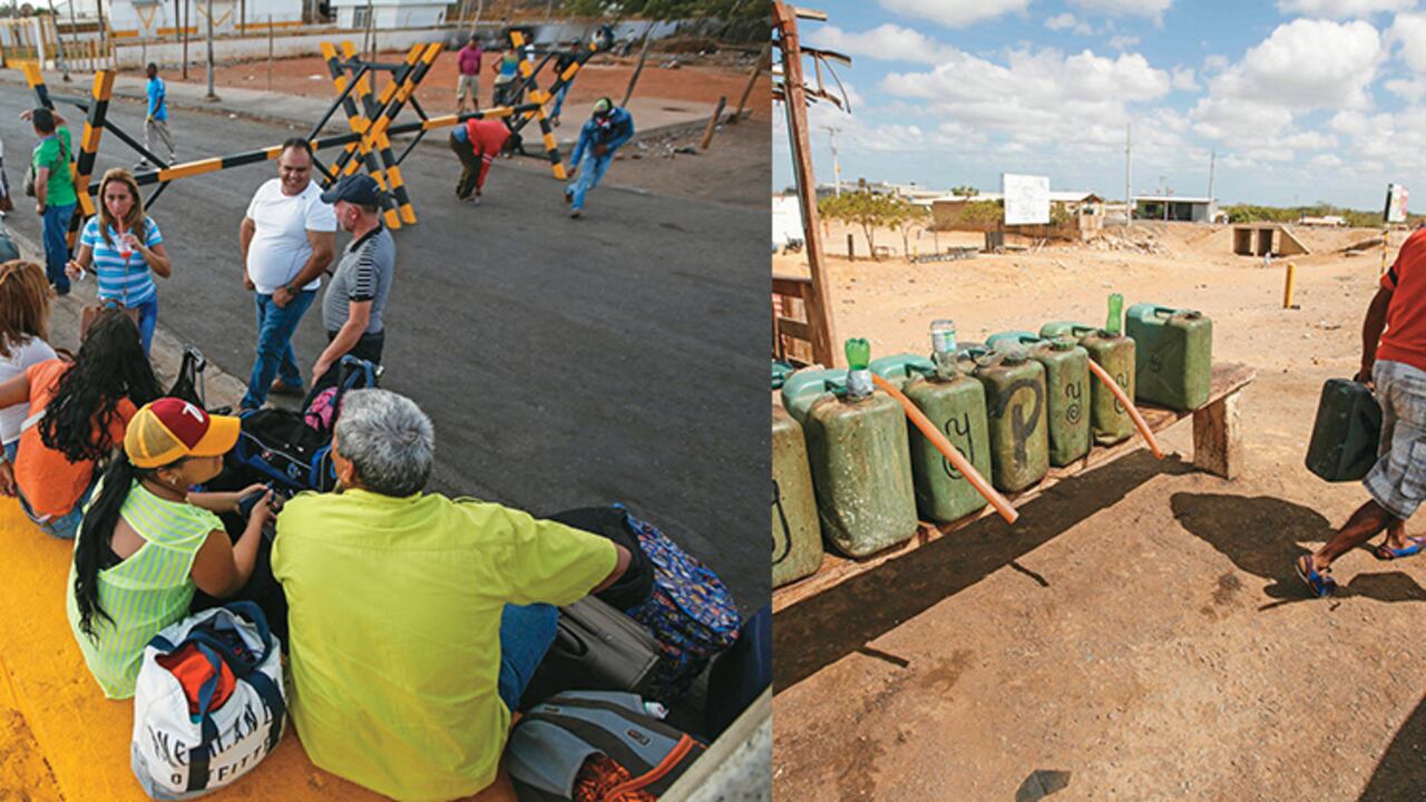 Decenas de personas pasaron largas vigilias tratando de cruzar infructuosamente la frontera en Paraguachón, en donde la gasolina pasó de 2.500 a 7.000 pesos el galón.