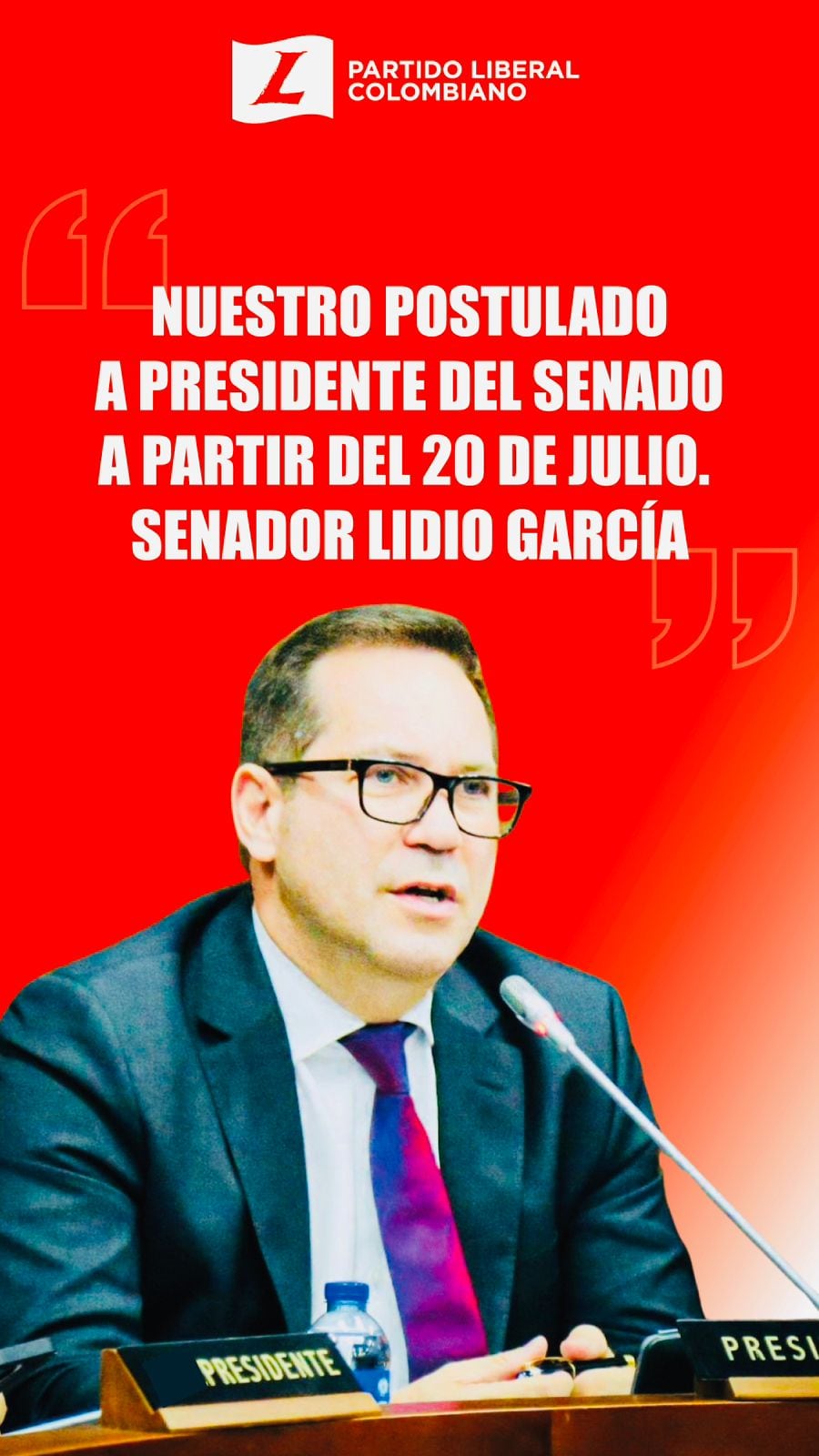 Lidio García senador del Partido Liberal.