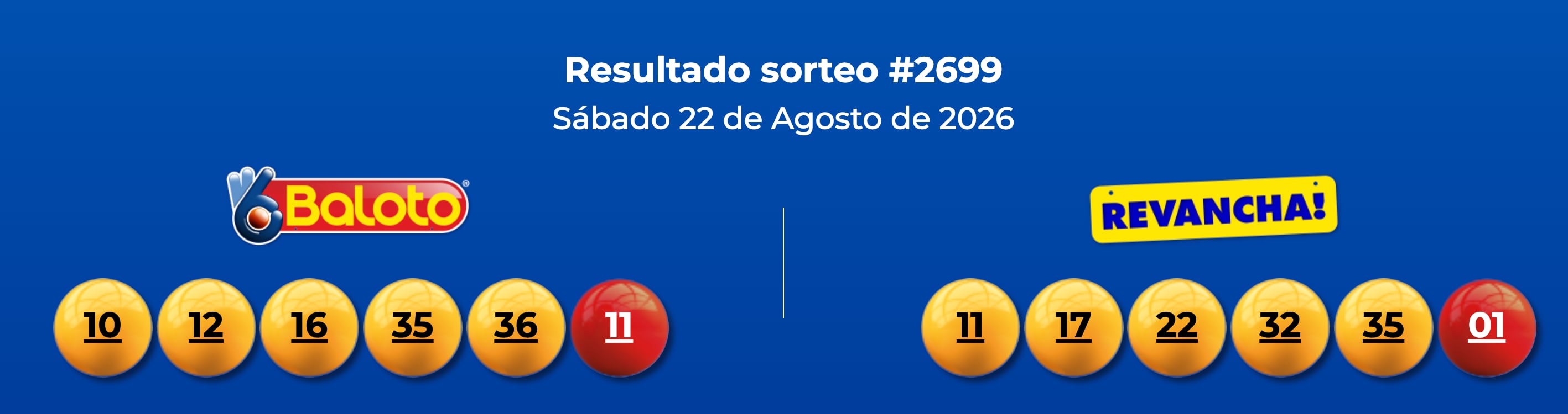 Resultados Baloto y Baloto Revancha del 22 de agosto.