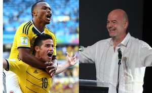 James Rodríguez y Gianni Infantino