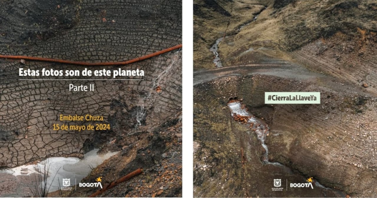 Alcaldía de Los embalses muestran la sequía que afecta a esos estratégicos lugares para el suministro de agua a Bogotá.Bogotá