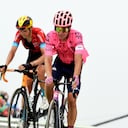 El colombiano Rigoberto Urán en la meta de Col de Portet en la etapa 17