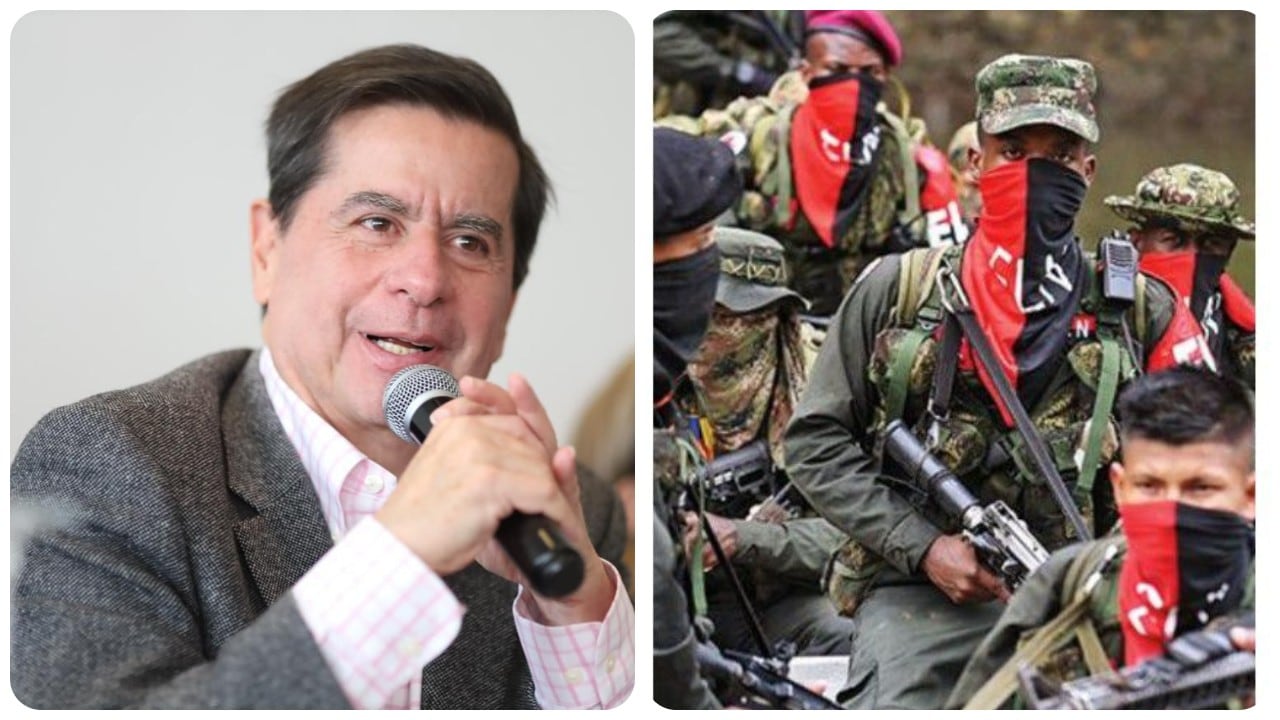 El ministro del Interior, Juan Fernando Cristo, y el ELN.