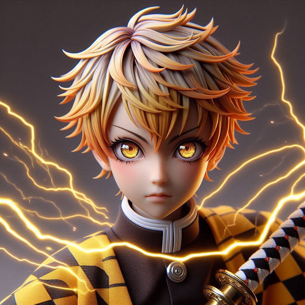 Zenitsu Agatsuma, personaje de la serie de anime Kimetsu no Yaiba.