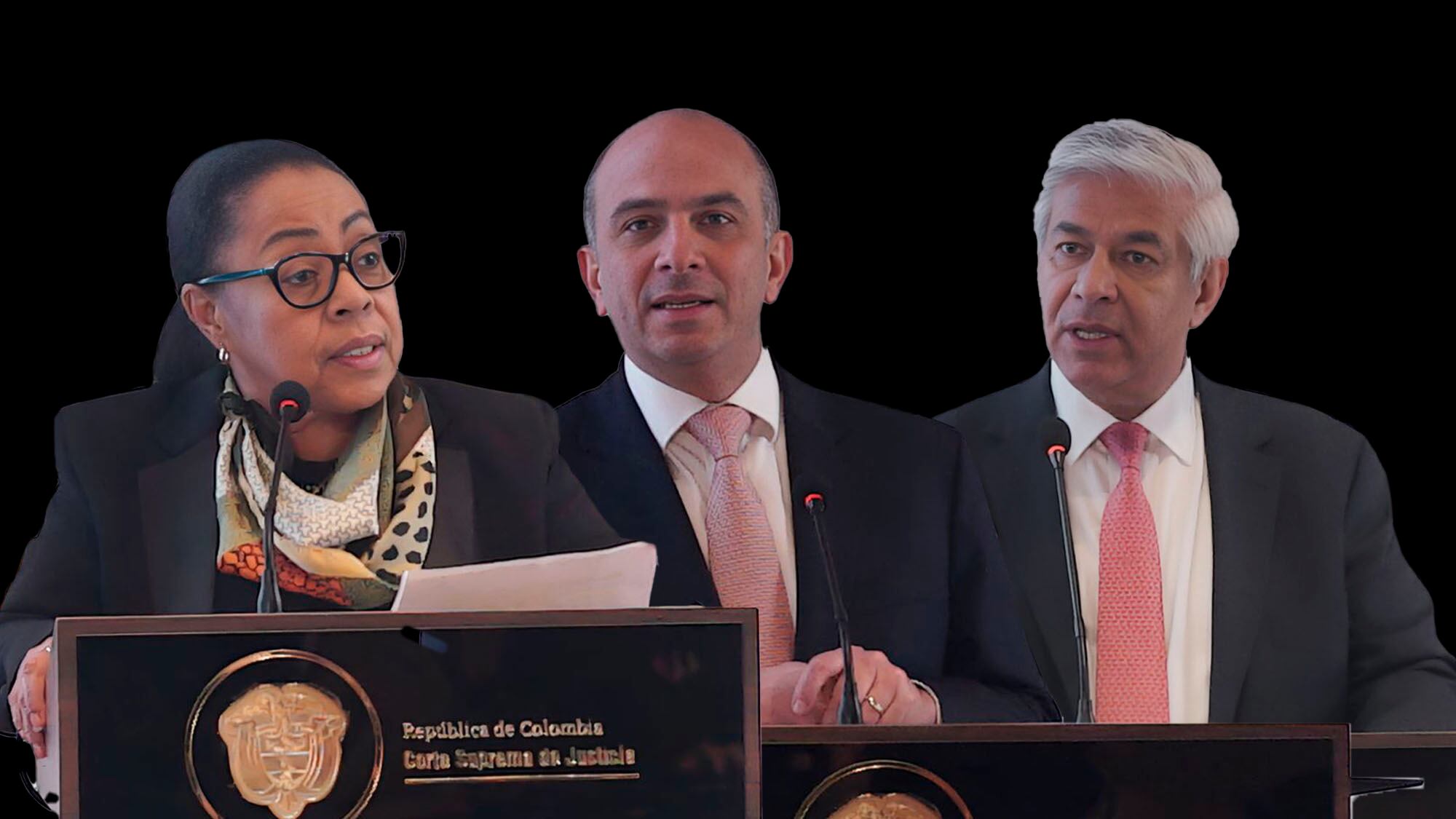 Son los tres aspirantes a la Corte Constitucional:
- María Patricia Balanta Medina.
- Carlos Ernesto Camargo Assis.
- Jaime Humberto Tobar Ordoñez