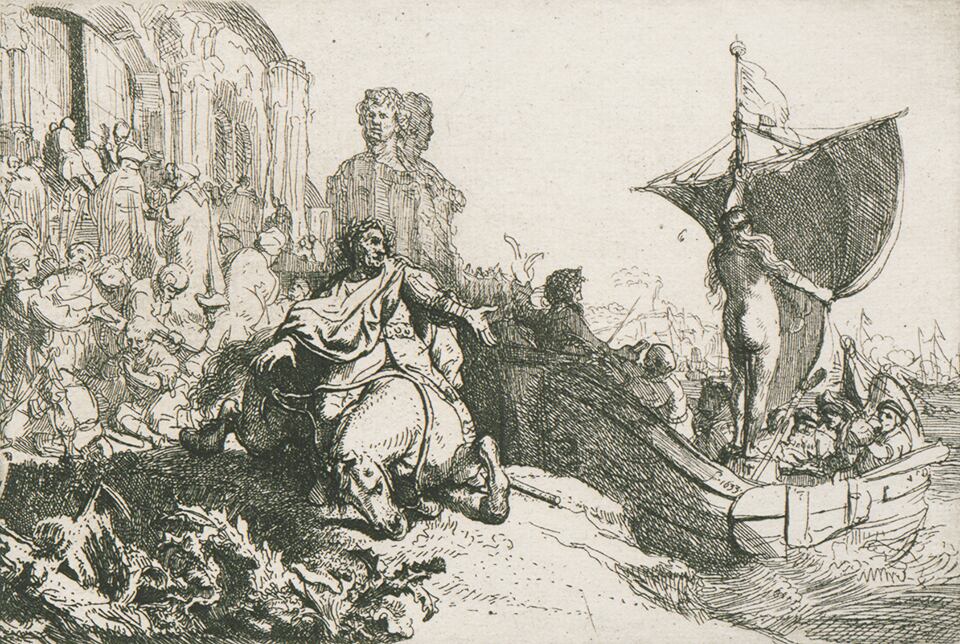 'El barco de la fortuna', Rembrandt Harmenszoon van Rijn, 1633, Aguafuerte, Amand Durand, Calcografías de Europa (París, Francia).