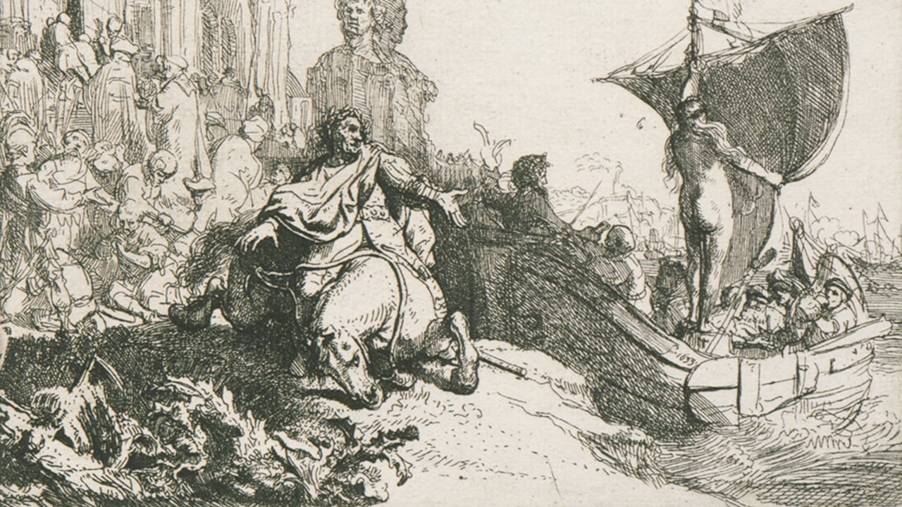 'El barco de la fortuna', Rembrandt Harmenszoon van Rijn, 1633, Aguafuerte, Amand Durand, Calcografías de Europa (París, Francia).