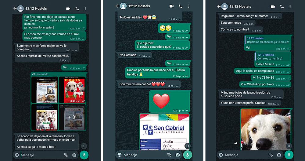 Los chats de Paola Murcia con María Paula Vallejo.