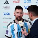 Messi atendió a los medios de comunicación después de vencer a Australia.