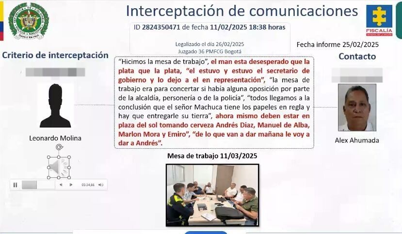 Interceptación de la Fiscalía General de la Nación.