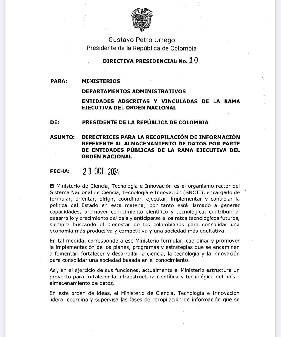 Directiva presidencial