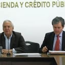 Ministro de Hacienda, Ricardo Bonilla y José Roberto Acosta, director de crédito público.