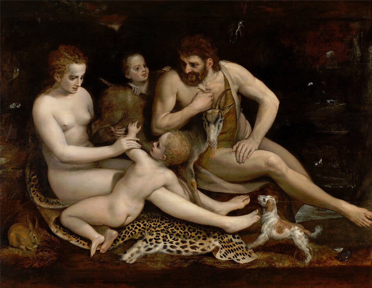 Adán y Eva y la primera familia, de Frans Floris de Vriendt. Royal Museum of Fine Arts Antwerp