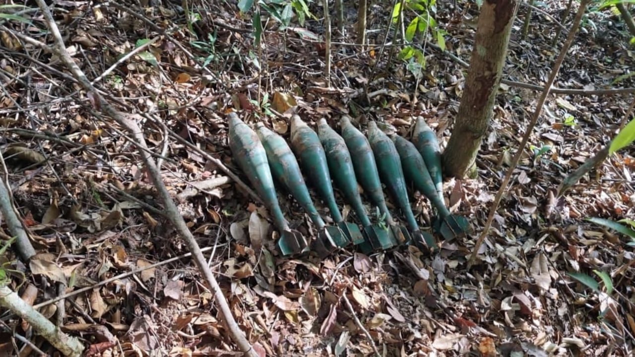 Deposito con explosivos ubicado por el Ejército en Sardinata, Norte de Santander.