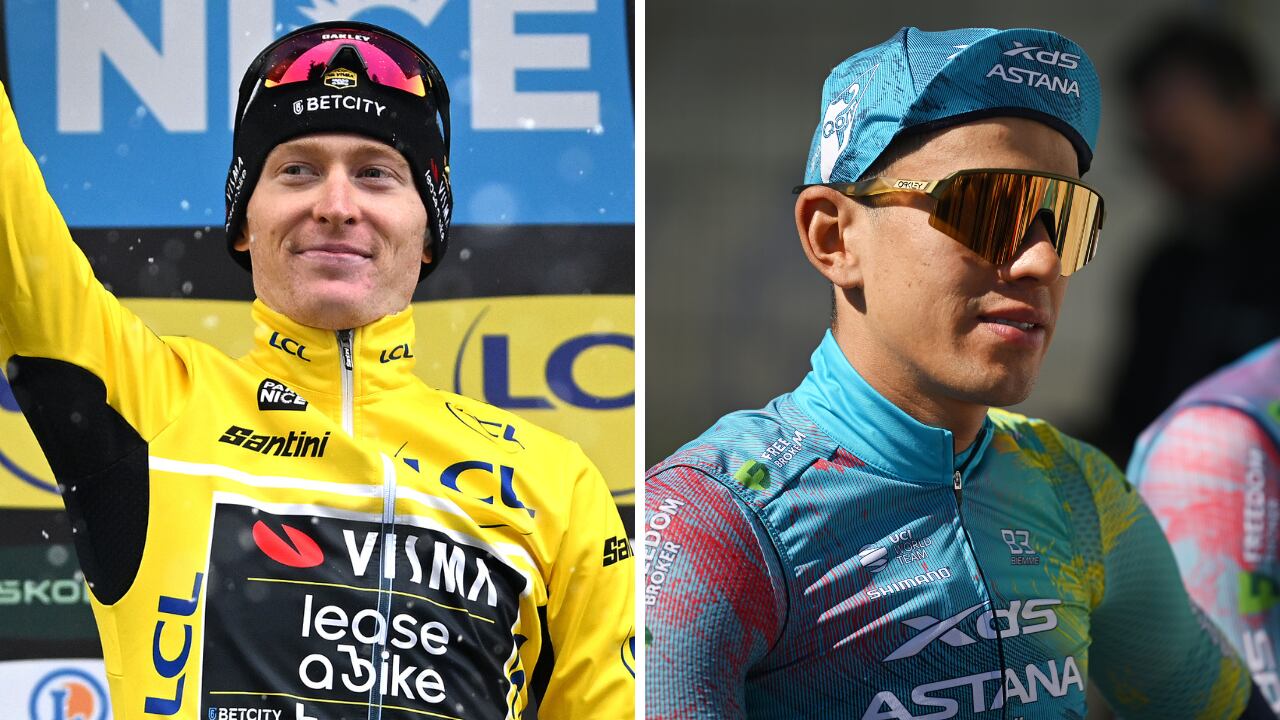 Matteo Jorgenson (izq.) campeón de la París Niza 2025. Harold Tejada (der.) dio golpe de autoridad.