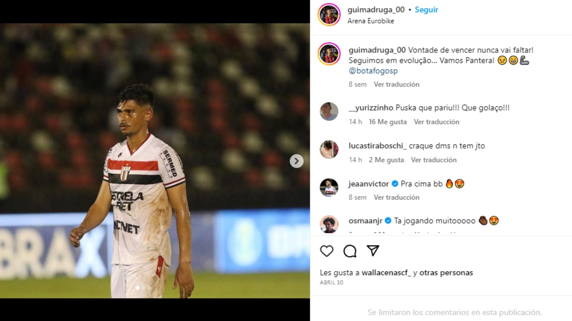 Jugador Guilherme Madruga en el partido donde realizó la anotación de chilena.