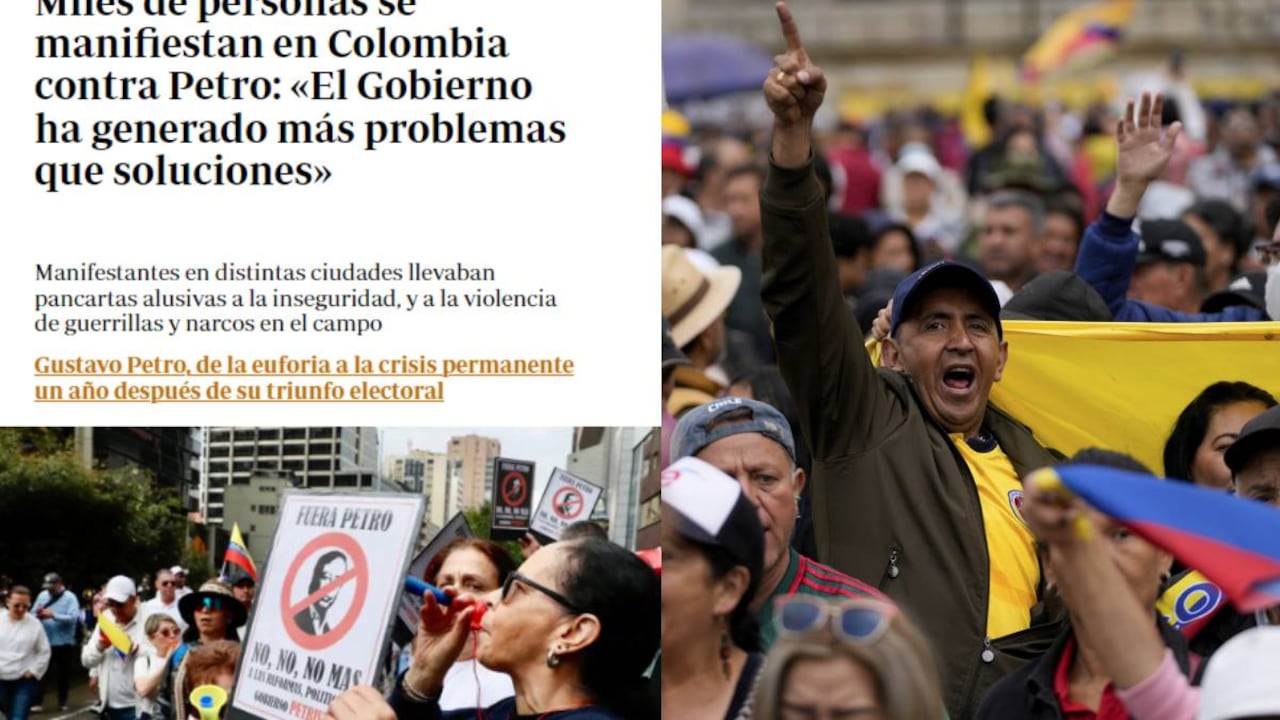 Medios internacionales registraron la impactante marcha contra el gobierno de Gustavo Petro