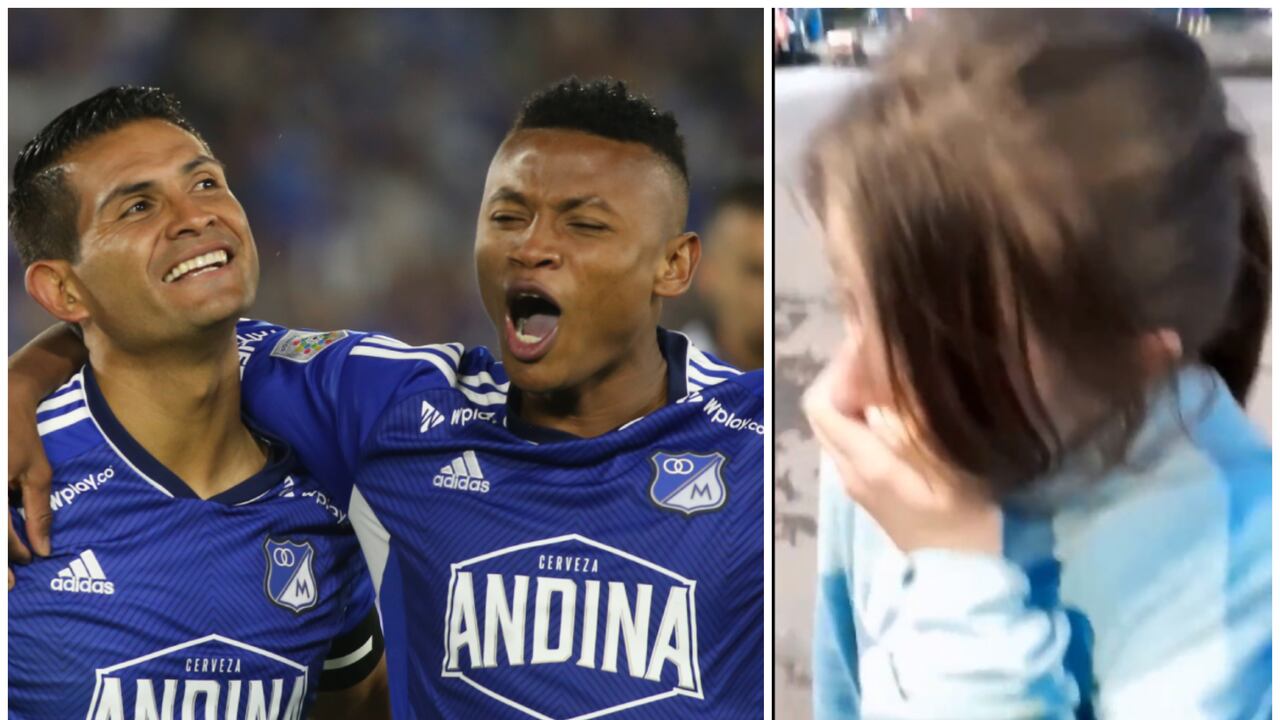 Sara, la niña que fue por primera vez a El Campín para ver Millonarios vs. América de Cali.