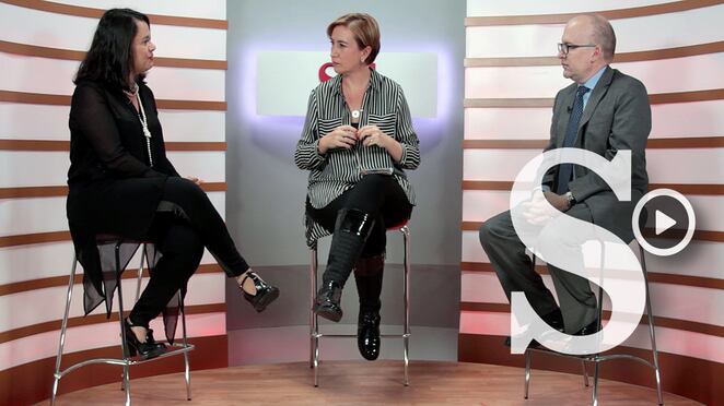 María Camila Moreno, directora del Centro Internacional para la Justicia Transicional y Román Ortiz, profesor de Estudios estratégicos e internacionales y consultor de seguridad y defensa en Punto de encuentro.
