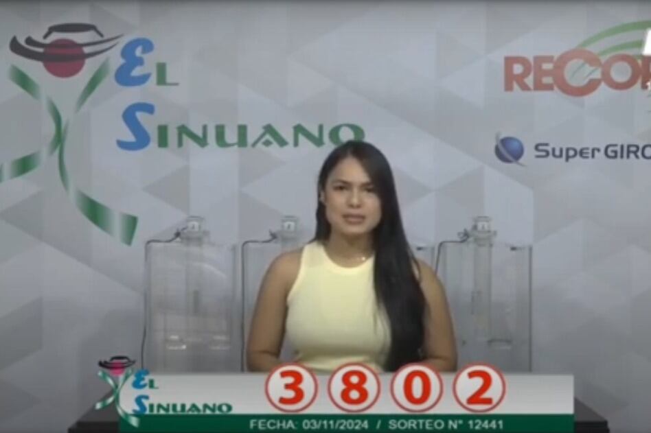Lotería del Sinuano día 3 de noviembre 2024