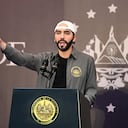 (FILES) In this file photo taken on February 28, 2021 Salvadoran President Nayib Bukele delivers a press conference at a hotel in San Salvador. - UN Secretary-General Antonio Guterres on May 3, 2021 urged El Salvador to respect the separation of powers after its parliament, newly controlled by President Nayib Bukele's party, dismissed the attorney general and top judges deemed hostile to the populist leader. (Photo by STANLEY ESTRADA / AFP)