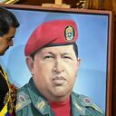 Nicolás Maduro le rindió un homenaje al expresidente fallecido Hugo Chávez. Foto: AFP.