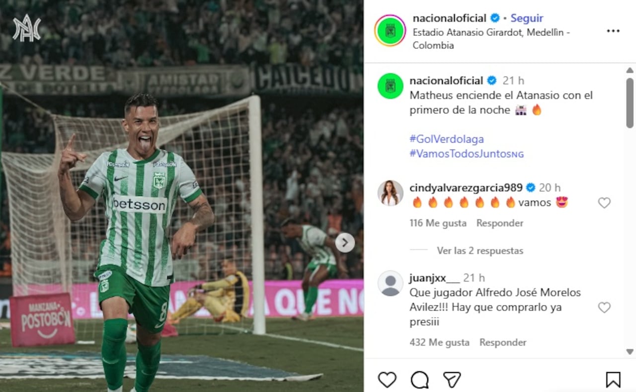 Pantallazo de Instagram donde se ve a Morelos en un gesto contra Soto.