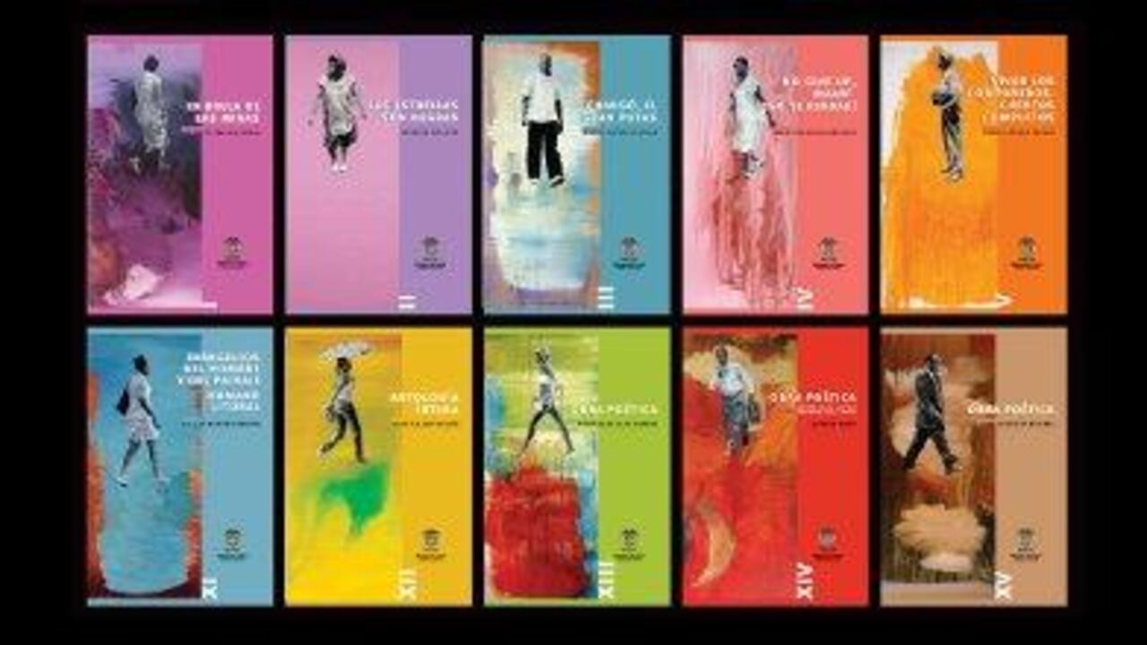 Carátulas de los libros de la Biblioteca de Literatura Afrocolombiana.