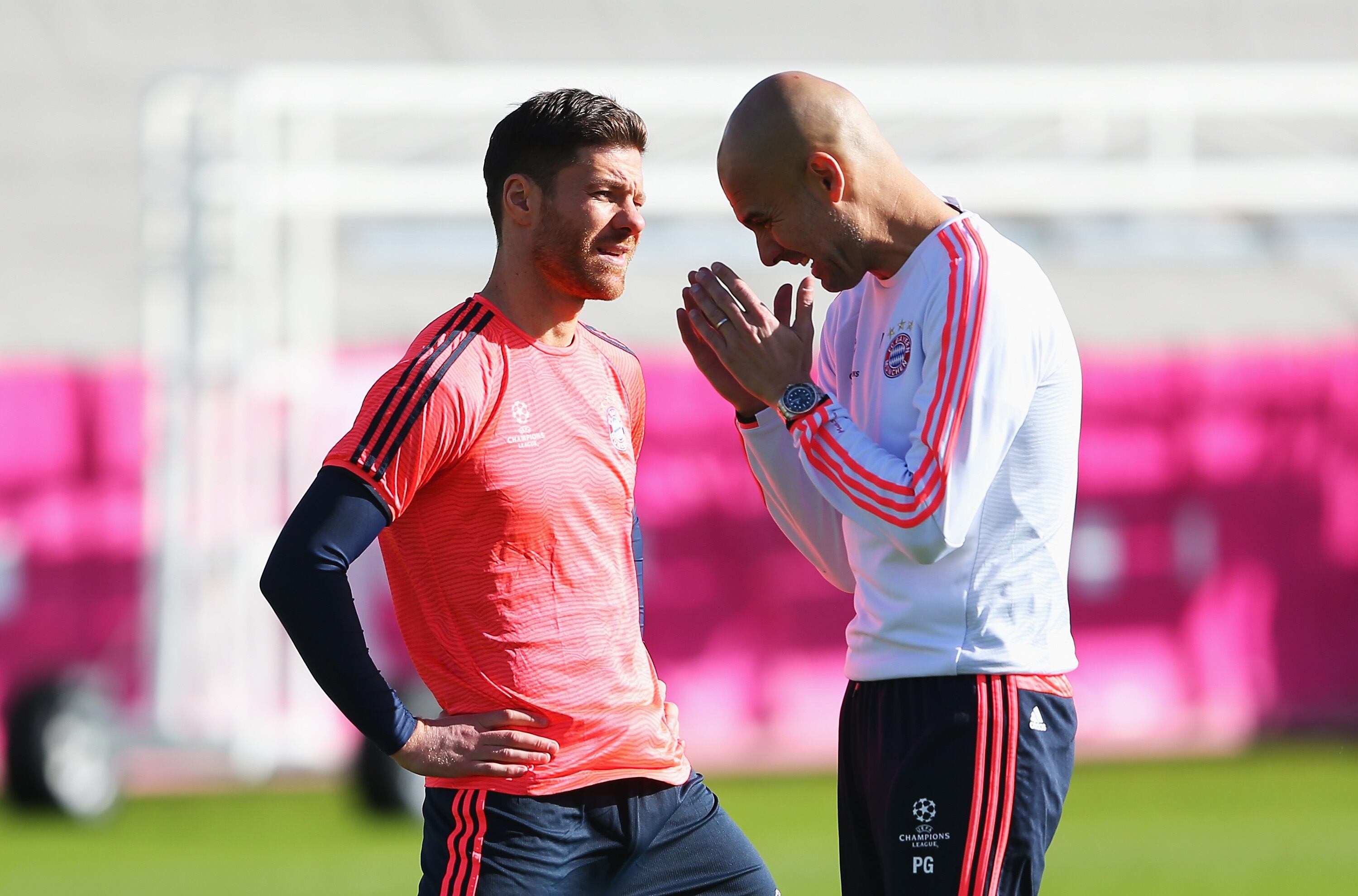 Xabi Alonso y Pep Guardiola cuando compartían juntos en Bayern Múnich.