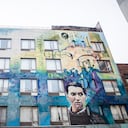 Mural urbano dedicado a Federico García Lorca en una fachada de edificio en Nueva York. Foto: Bill Tompkins/Getty Images.
