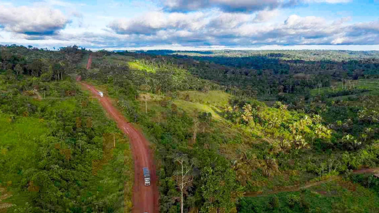 La construcción de carreteras podría incrementar con la ejecución del proyecto Ferrograo, paralelo a la vía la BR-163, de casi 1.800 kilómetros de longitud. Foto: AFP