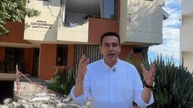 Jorge Eduardo Rojas, alcalde de Manizales, entrega balance de la emergencia en su ciudad por el terremoto del 10 de agosto.