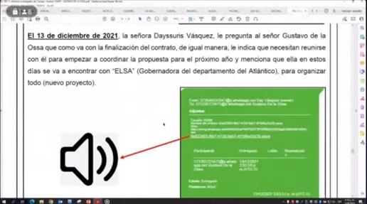La Fiscalía presentó pruebas en las que Day Vásquez hace mención a la gobernadora Elsa Noguera.